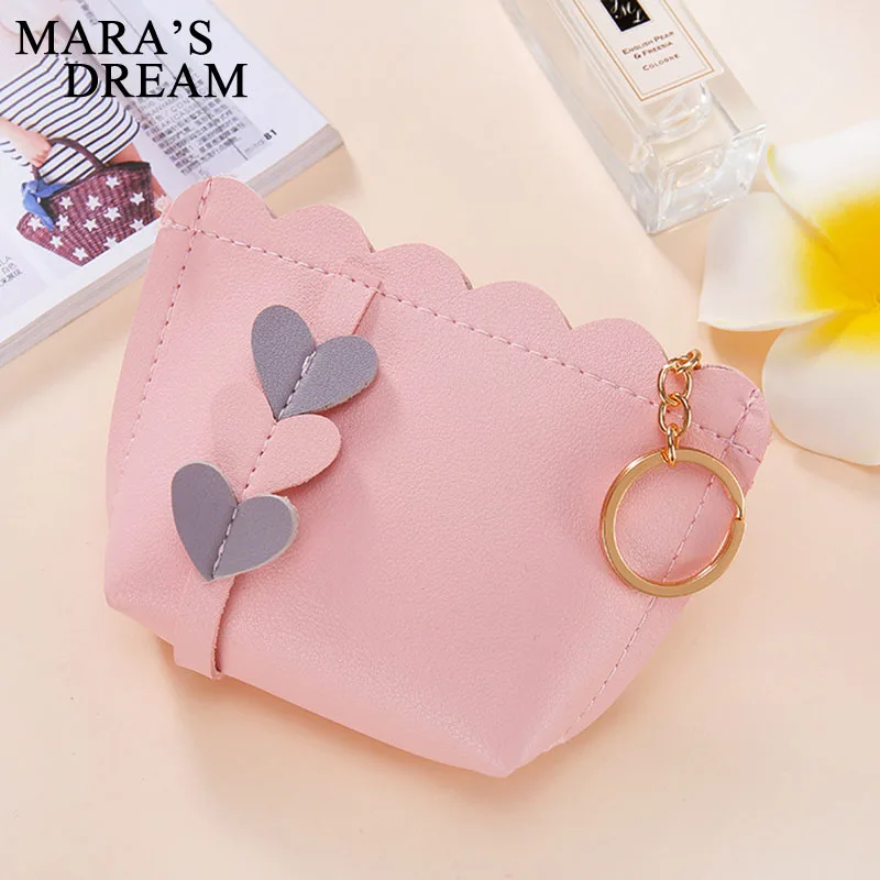 Женский короткий кошелек Mara's Dream милый Дамский для монет красный на молнии с