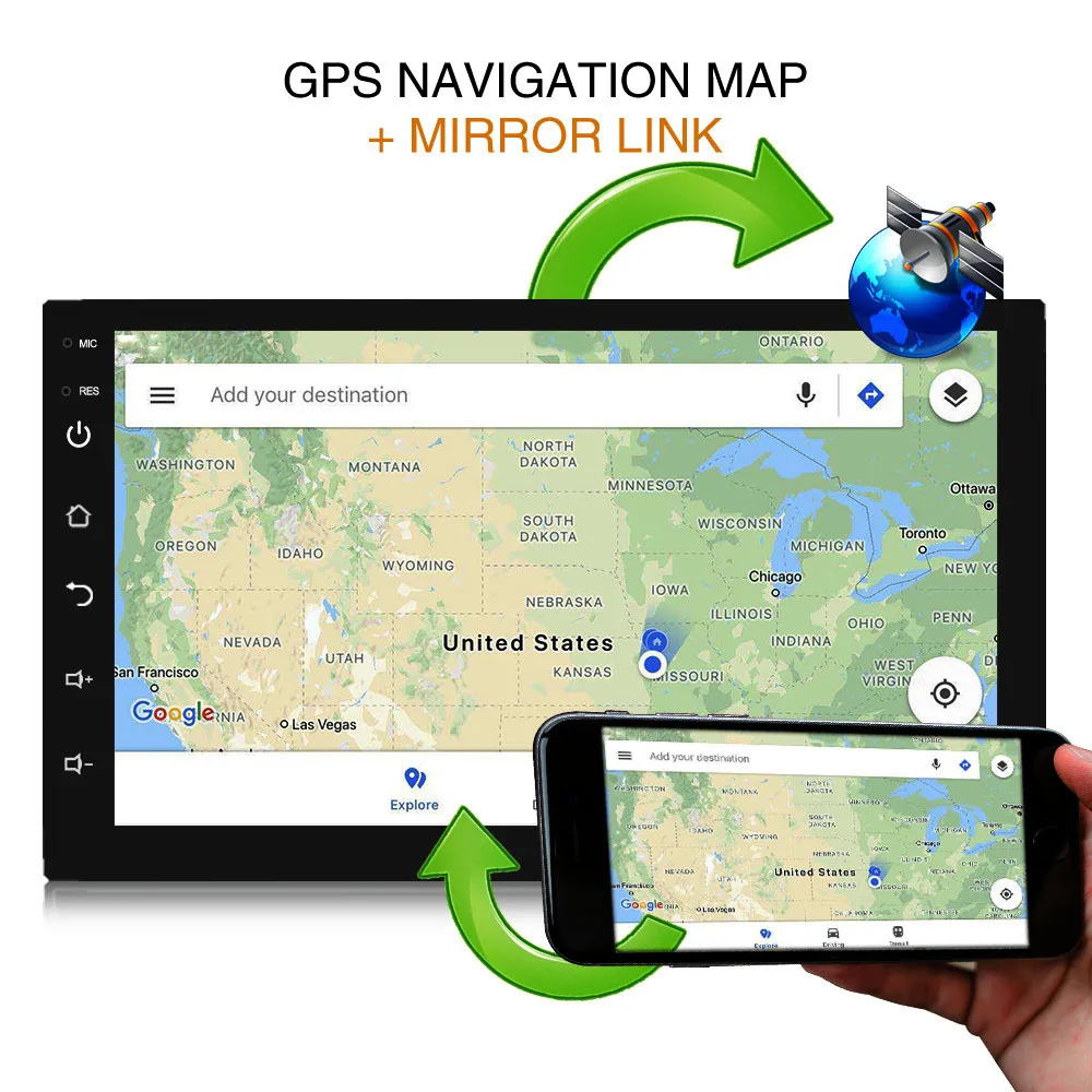 Android 8 1 автомобильное стерео радио 7 &quotHD Bluetooth GPS сенсорный USB Wifi FM карта