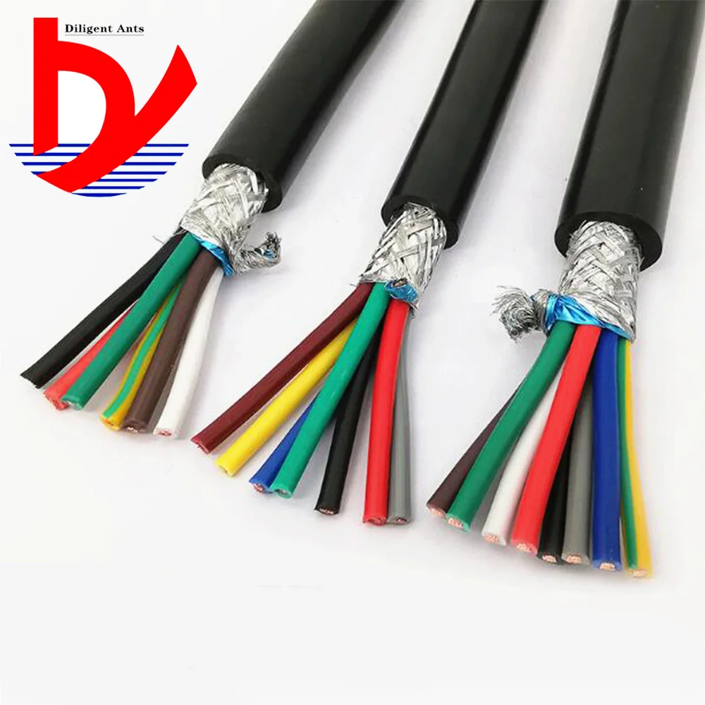 22AWG 0.3mm2 мульти-защищаемый сердечник кабеля RVVP 2/3/4/5/6/7/8/10/12/14/16/20/24 анти-помех линии управления инвертор сигнальная линия