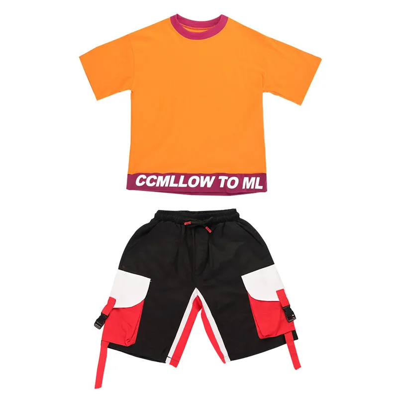 Новинка модный костюм в Корейском стиле джаз хип-хоп Детская футболка для