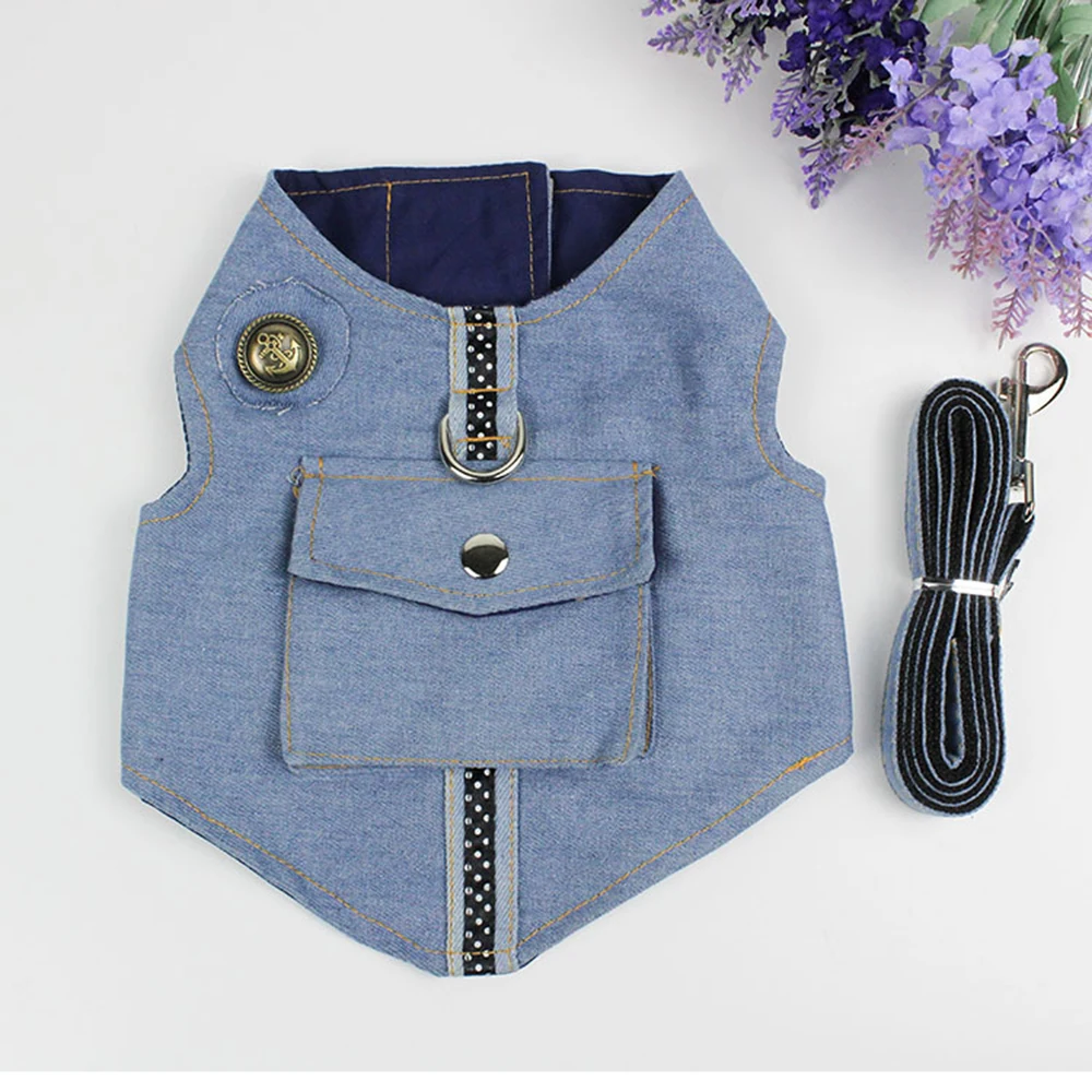 Поводок для собак чихуахуа мопса маленьких и средних Джинсовые ремни щенков