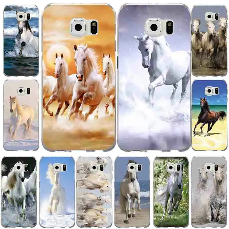 Мягкий силиконовый чехол из ТПУ для Samsung Galaxy S4 S5 S6 S7 Edge S8 S8Plus S9 дикие лошади бегущие