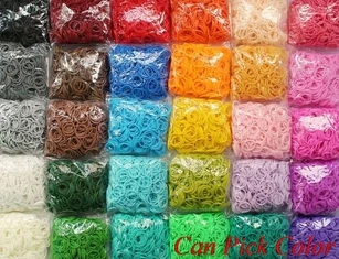 

free shipping 600 bands+24 S-Clips/pack Elastic Rubber Family Candy Colorful Bracelet Loom Bands Multy DIY Silicone Refills