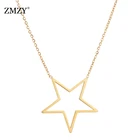 ZMZY звезда кулон простое колье-ошейник золотого цвета цепочка ожерелья для женщин очаровательные ювелирные изделия из нержавеющей стали уличная одежда