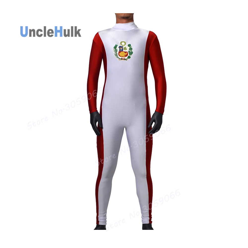 Полный комбинезон Zentai из Перу с национальным флагом | UncleHulk|bodysuit zentai|zentai bodysuit