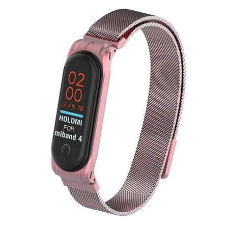 Milanese Rose pink YUEDAER mi Band 4 металлический ремешок для Xiaomi mi Band 4 ремешок браслет из нержавеющей стали mi Band 4 ремешки на запястье mi lanese Loop mi Band 4 - Цвет: Milanese Rose pink