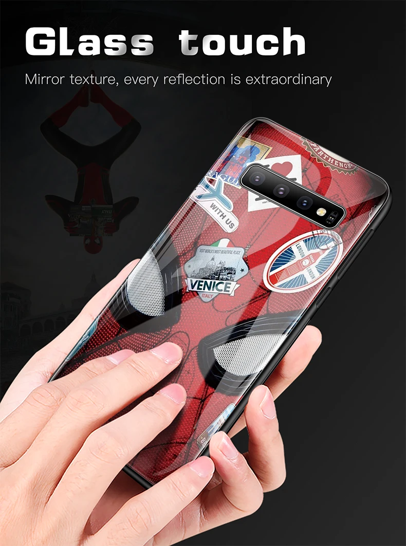 Чехол из закаленного стекла Marvel с человеком-пауком для samsung Galaxy S10 e 5G S8 S9 Plus Note 8 9 10 Pro, чехол для телефона с изображением Мстителей