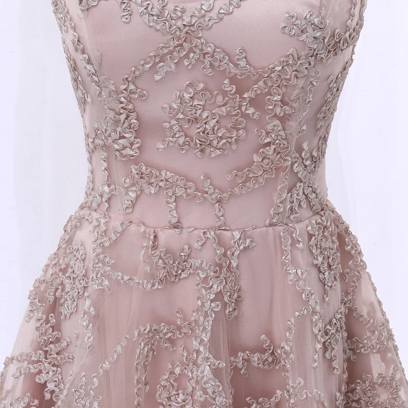 2020 Vestido De Festa Простое розовое кружевное коктейльное платье с глубоким вырезом