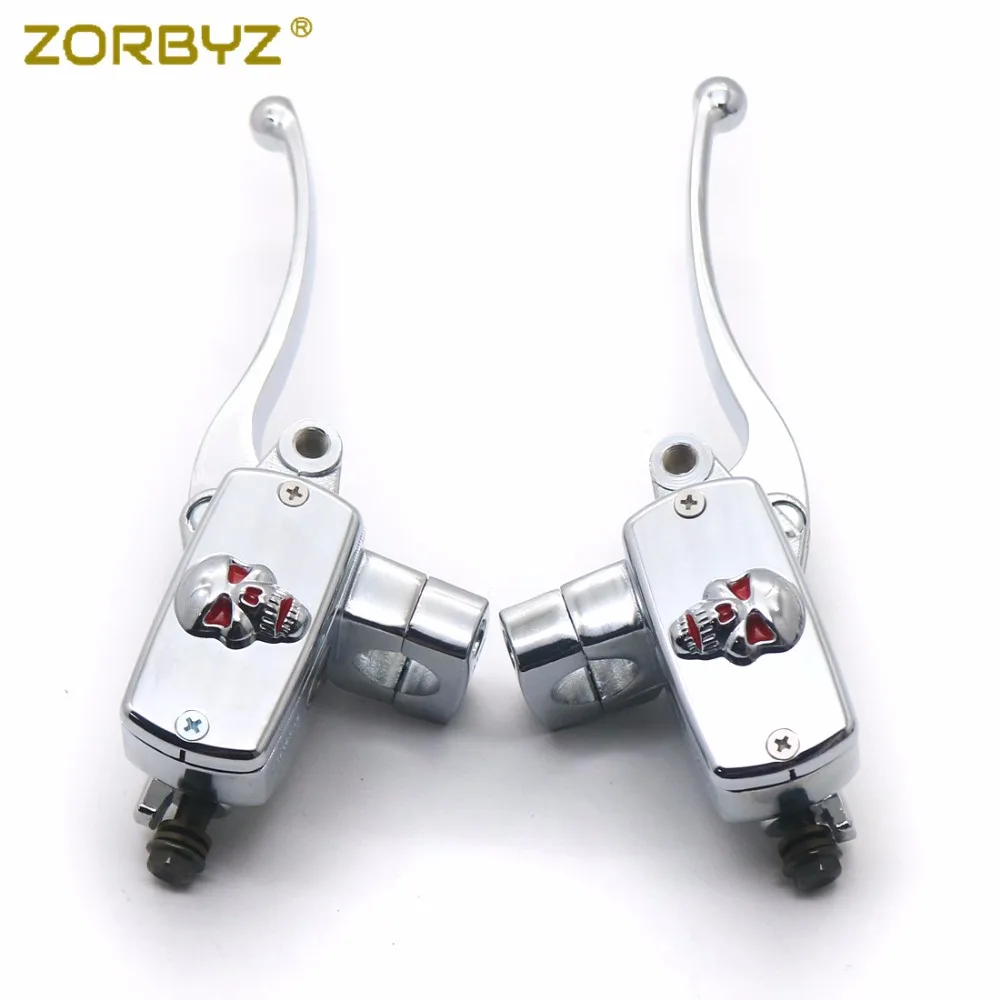 ZORBYZ мотоциклетные 1 дюйм 25 мм хромированные череп руль управление резервуар