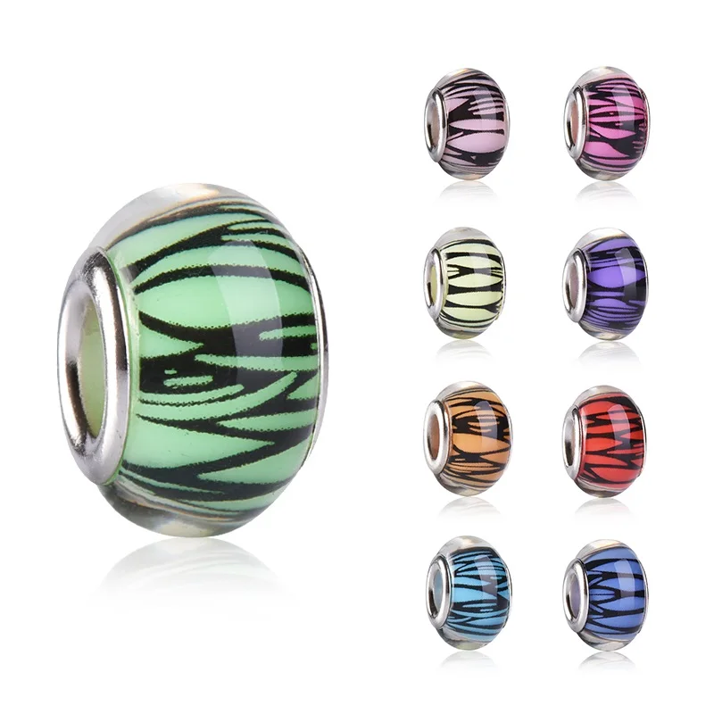 Простой в полоску круглый посеребренный Пряжка Смола пластиковая подвеска форме