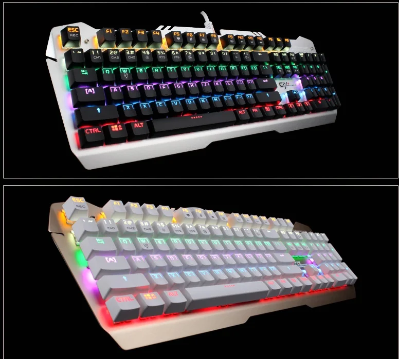 TEAMWOLF Vodstorm CIY механическая клавиатура 104key Черный Синий переключатель с подсветкой игровая клавиатура для ноутбука PC gamer русская наклейка