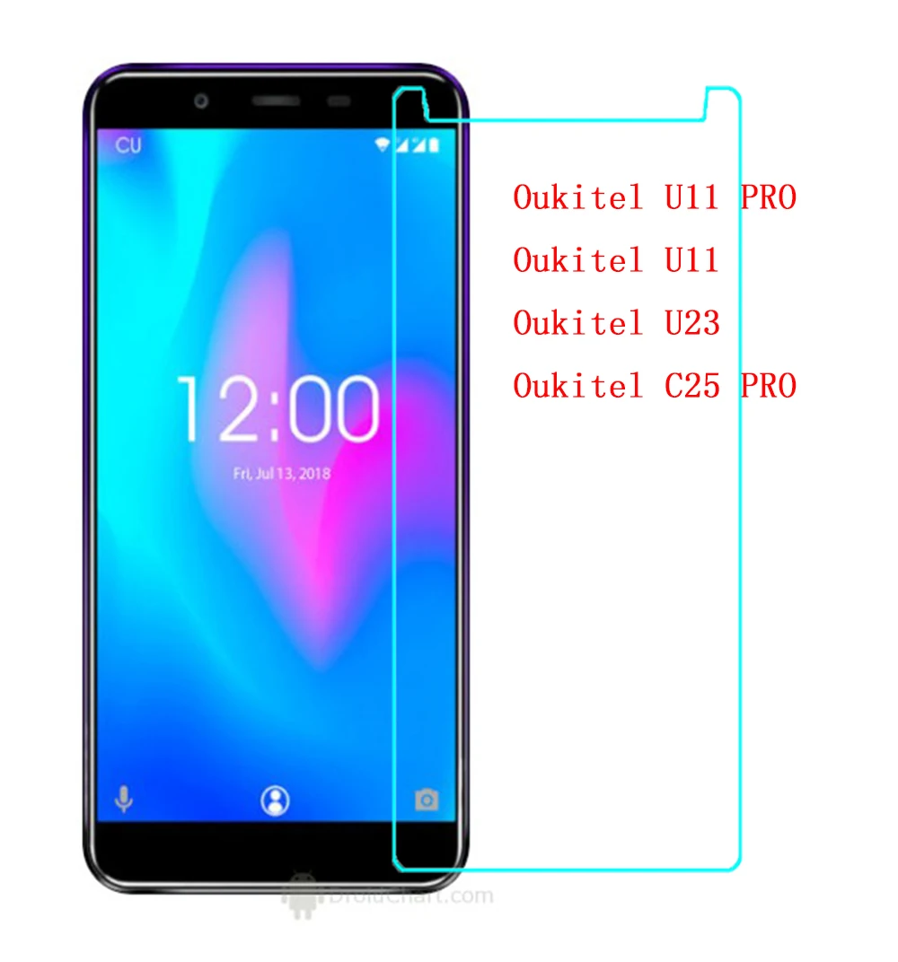 Закаленное стекло 9H 2.5D Премиум класса для Oukitel U11 PRO Защитная пленка ЖК экрана U23 C25
