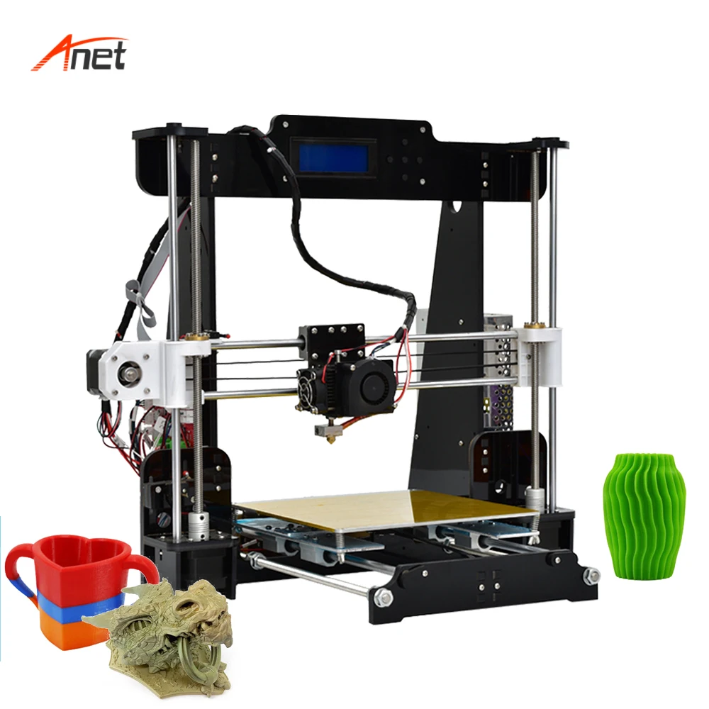 Anet A8 Одноцветный Prusa i3 DIY принтер комплект LCD2004 экран монитора 8 Гб sd-карта в