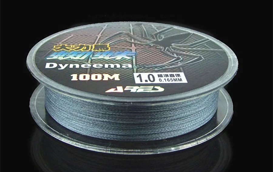 100 м плетеная рыболовная леска высокопрочная серая многонитевая Полиэтиленовая |