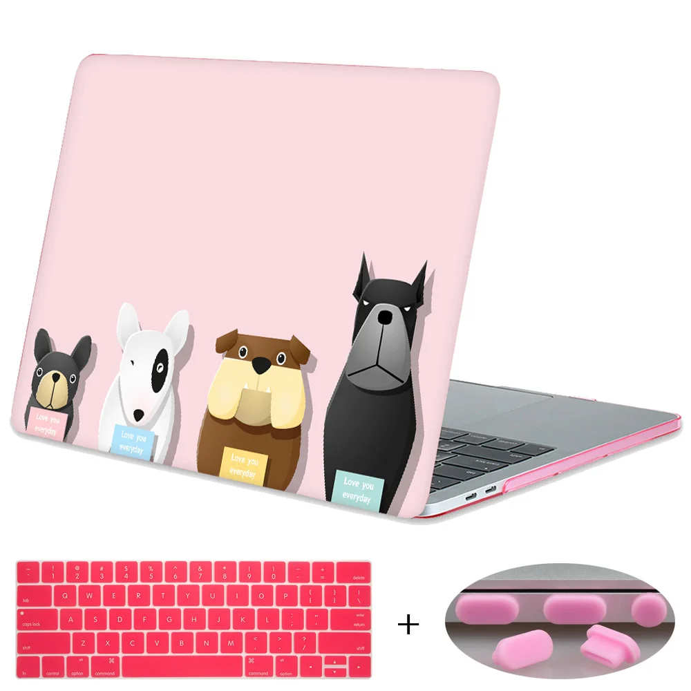 A255-13 Чехол Redlai для Macbook Pro 13 15 Touchbar A1706 A1707 Pro retina 13,3 12 15,4 Air 13 11 жесткий чехол с изображением собаки из мультфильма - Цвет: A255-13
