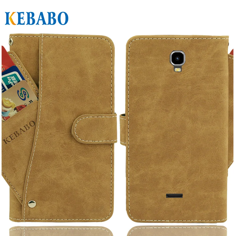 Винтажный кожаный кошелек myPhone HAMMER Active, чехол 4,7 дюйма, роскошный флип-чехол с 3 передними слотами для карт, Защитные чехлы для телефона с магнитной подставкой