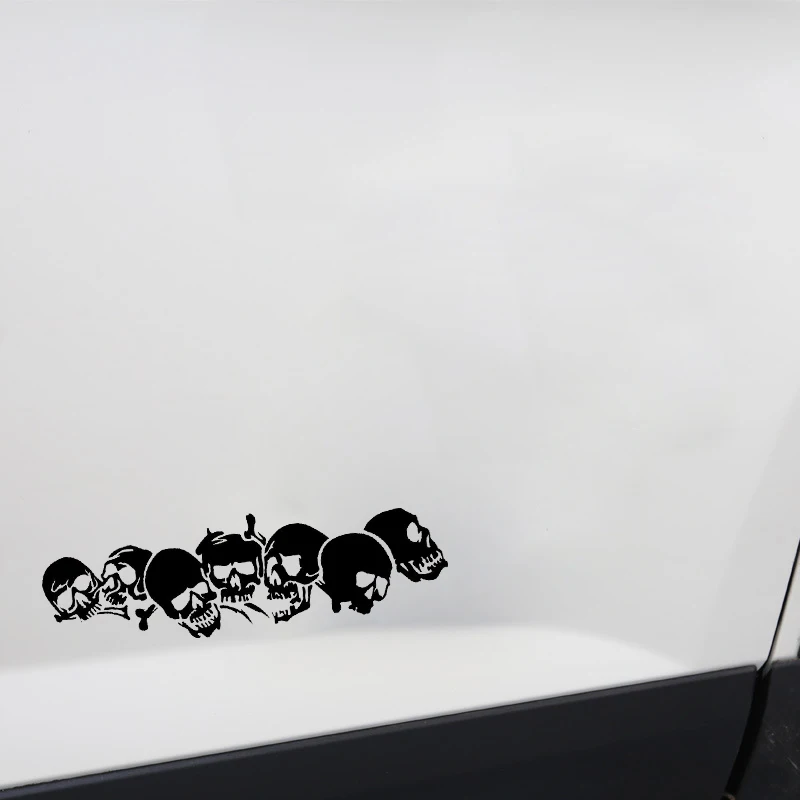 10 PCS 23*6.7CM Scary Skull Car Sticker Whole Body Vinyl Covers Auto Accessory Refitting DIY Black White Skeleton | Автомобили и
