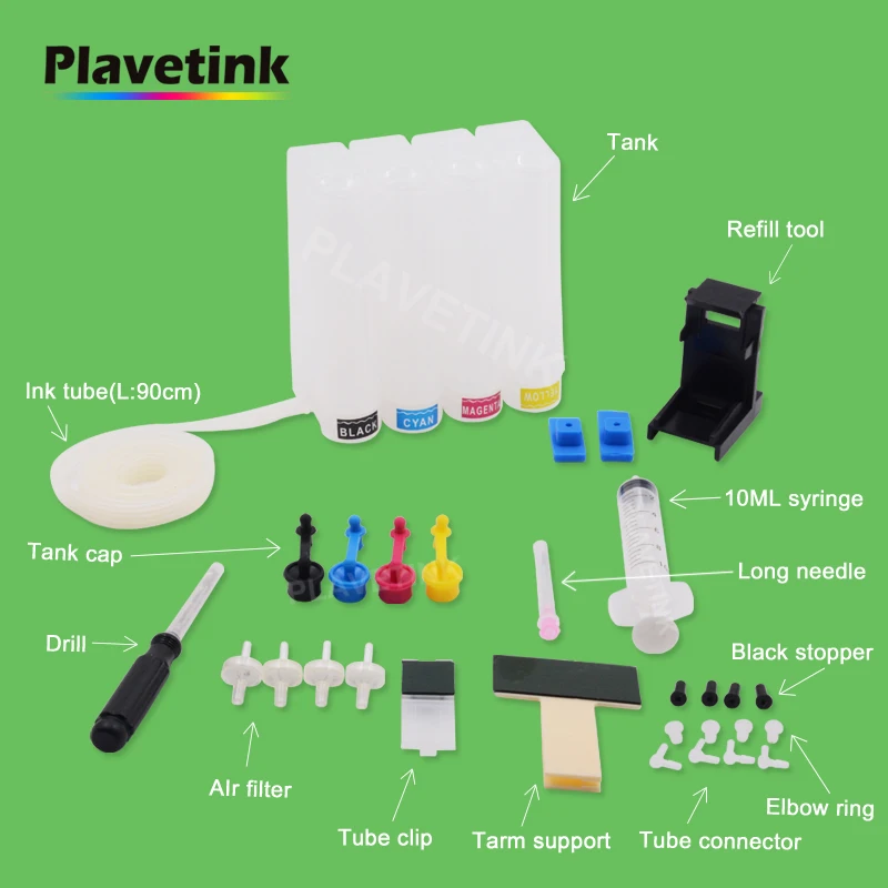 Plavetink Ciss Ink Supply System Tank For HP 21 22 XL Cartridge DeskJet D1468 D1470 D1520 D1530 D1558 D1560 D1568 Printer | Компьютеры и