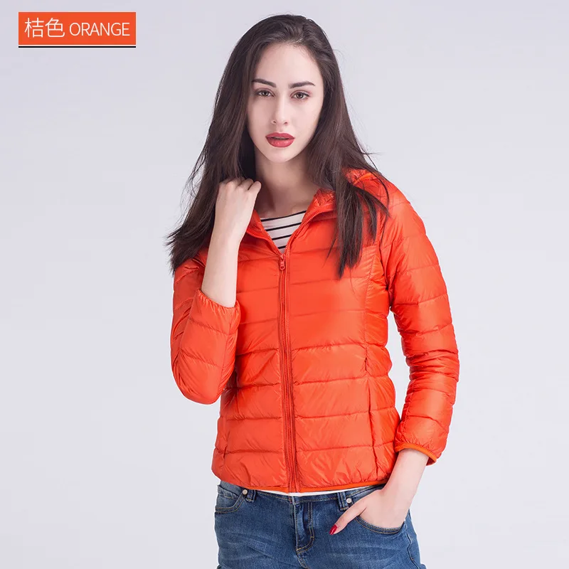 Женская куртка на белом утином пуху теплая Ультралегкая ветрозащитная парка для