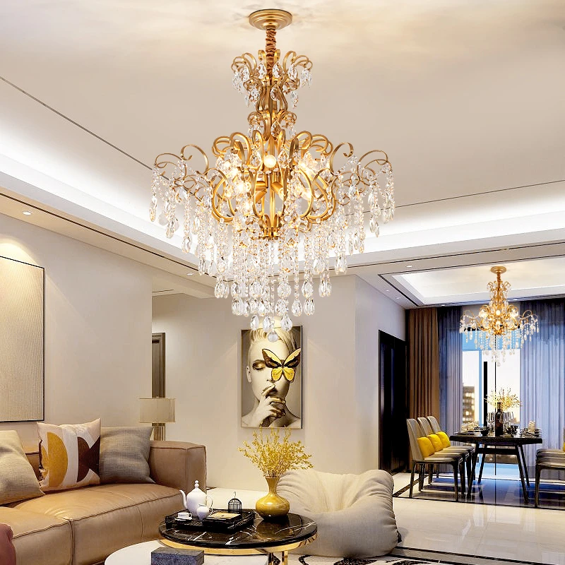 Хрустальный современный золотой канделябр для гостиной спальни кабинета домашнего декора акриловые 110V 220V кристальные крепления.