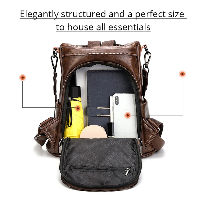 POMELOS роскошный женский рюкзак из искусственной кожи с защитой от кражи для