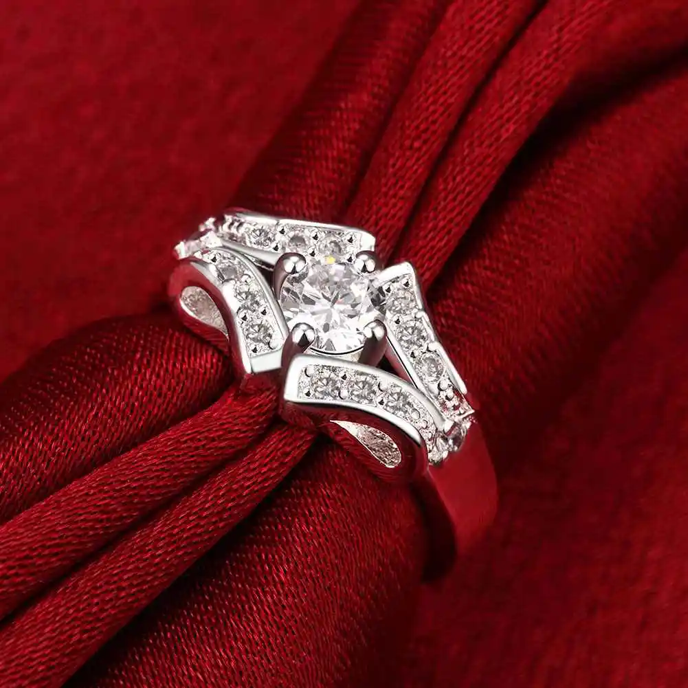 Горячая продажа 2015 красивые с серебряным покрытием обручальное кольцо