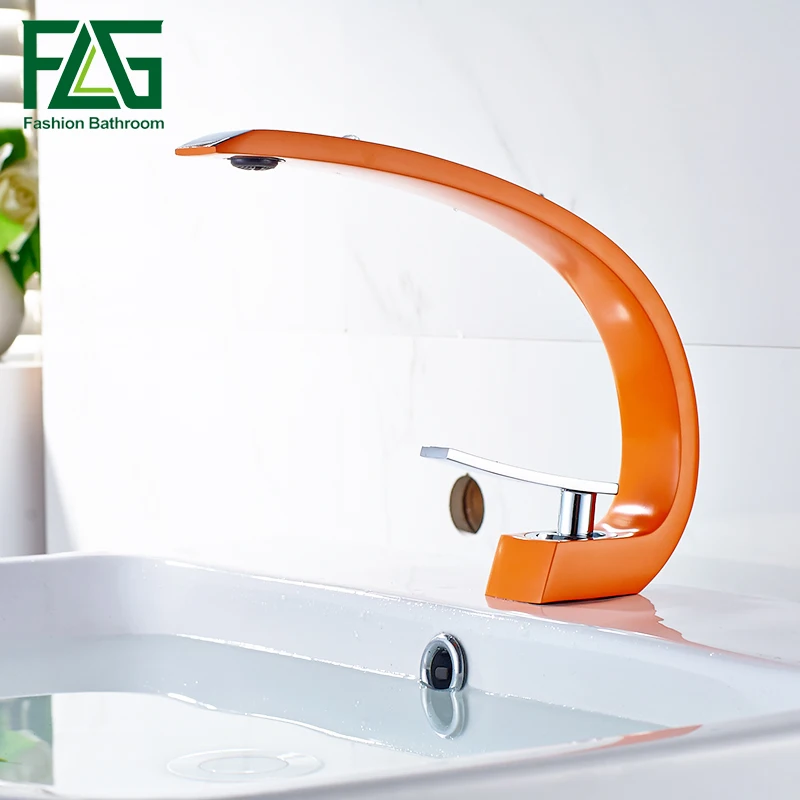 

FLG Basin Faucets Modern Bathroom Mixer Tap Brass Washbasin Faucet Single Handle Single Hole Elegant Crane For Bathroom 113-11