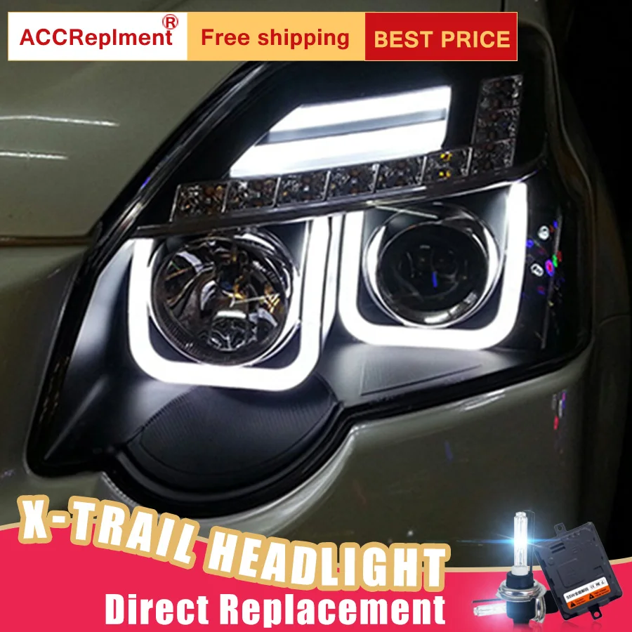 2 шт. светодиодный фары для Nissan X-Trail 2012-2013 Автомобильные ангельские глазки