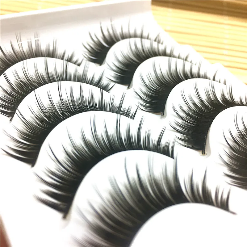 5 пар модные новые черные толстые накладные ресницы ручной работы Длинные