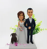 2019 AMAZING CAKE TOPPER Toys  Pet dog and romantic wedding wedding And Groom Gifts Ideas Customized Figurine Valentine's Day