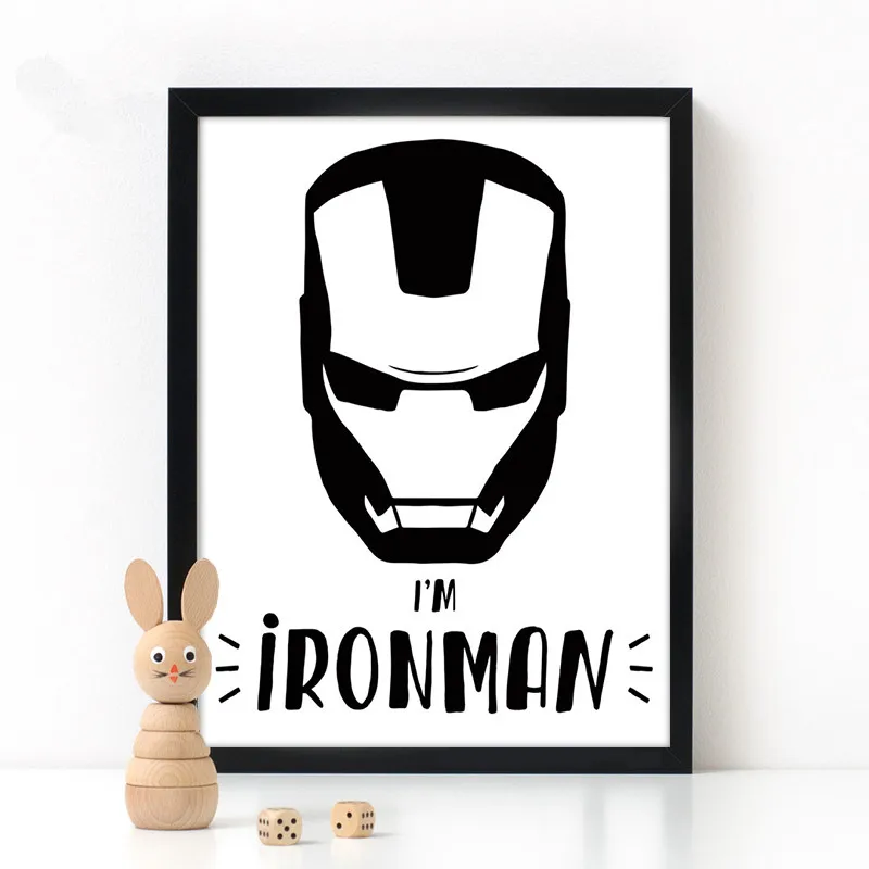 Новый скандинавский Мстители Бэтмен Человек-паук Железный человек Цитата холст