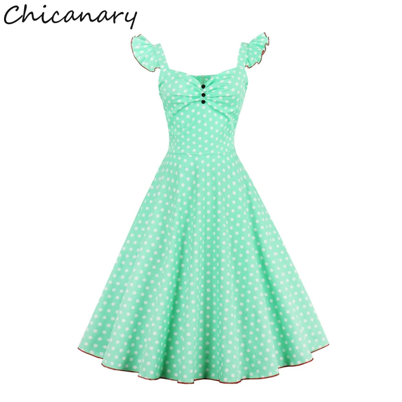 Кляузничество 50 s Винтаж Элегантное коктейльное платье ретро качели в горошек