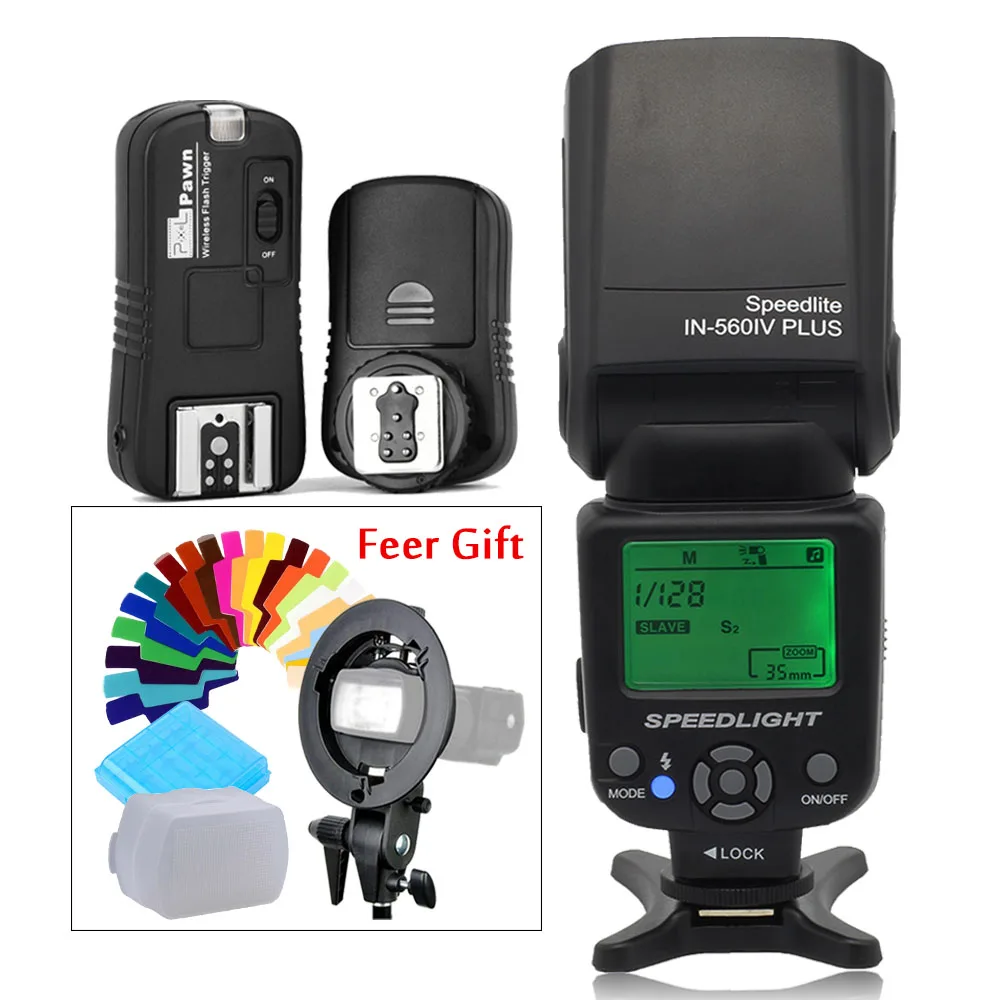 IN560iv plus kit Godox TT685N 2,4G Вспышка ttl HSS камера Вспышка speedlite+ триггер или IN560IV плюс Беспроводная вспышка или PIXEL M8 ЖК-вспышка для Nikon - Цвет: IN560iv plus kit