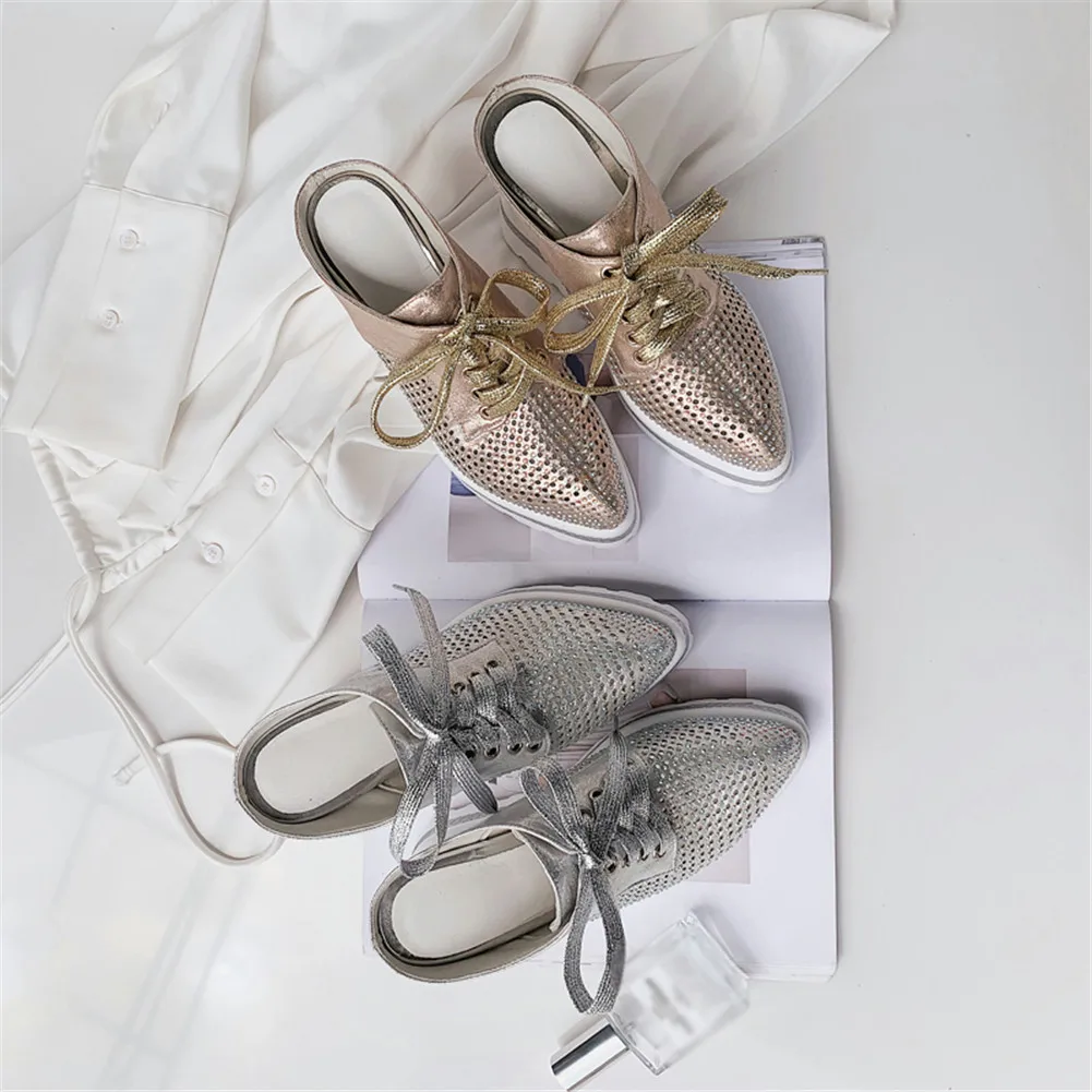 KARINLUNA/брендовые дизайнерские женские на высоком каблуке кристалл полый женская