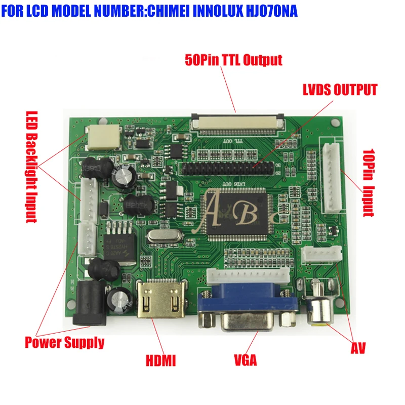 HDMI VGA 2AV 30P LVDS плата контроллера монитор для Raspberry PI 2 CHIMEI INNOLUX HJ070NA 7 &quot1024x600 TFT ЖК