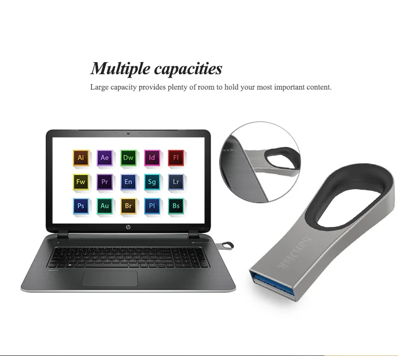 sandisk CZ93 USB флэш-накопитель USB 3,0 до 130 МБ/с. 64 Гб металлический флэш-накопитель u-диск USB мини-флеш-накопитель