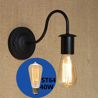 Model A with bulb Винтажный настенный светильник для склада, лофт, Американская страна, ретро индустрия, винтажные железные маленькие настенные лампы, винтажные декоративные настенные светильники - Цвет абажура: Model A with bulb