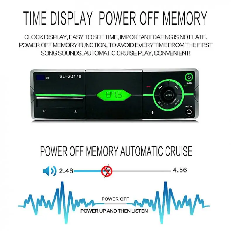 Bluetooth Car Radio MP3 Player Vehicle Auto Stereo Audio Multifunction Media Support FM/USB/SD/AUX with Remote Control | Автомобили и
