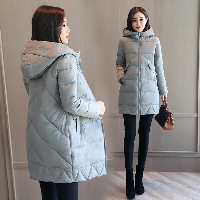 Brieuces Winter Coat Women 2018 New Wadded Jacket Solid Color Hooded Thick Warm Parkas Cotton Padded Outwear | Женская одежда