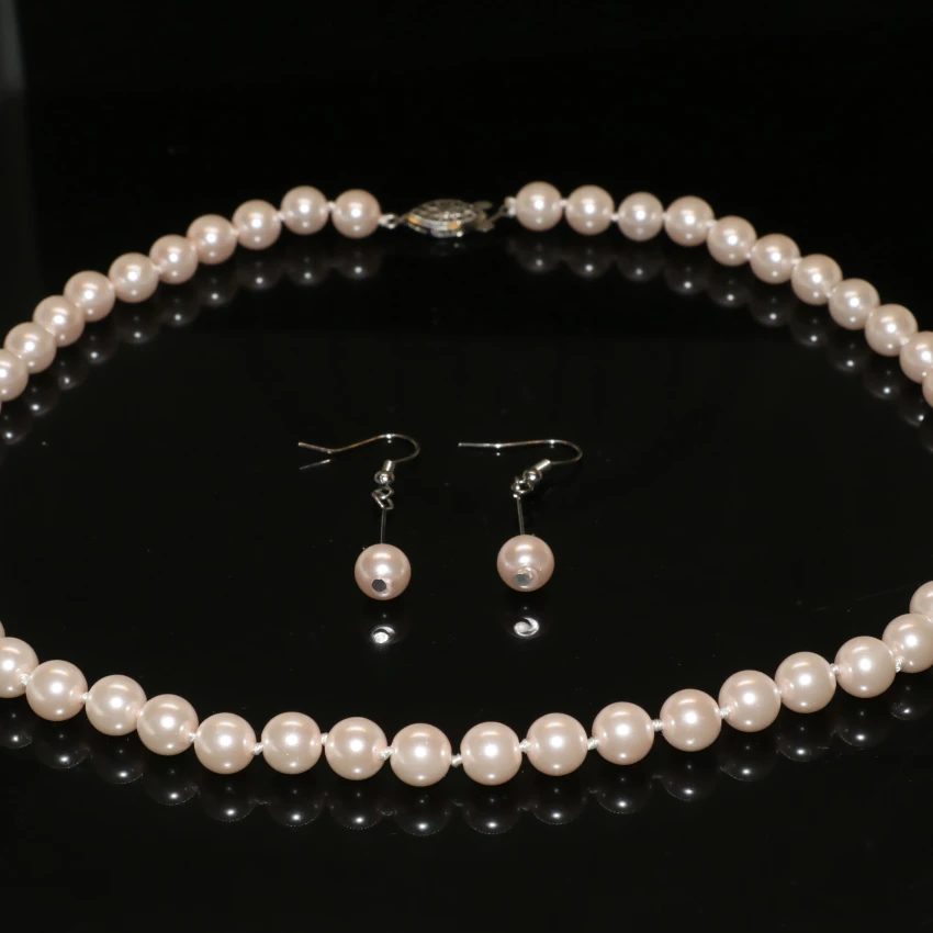 Высокое качество розовый искусственный жемчуг оболочки круглые 8 мм бусы