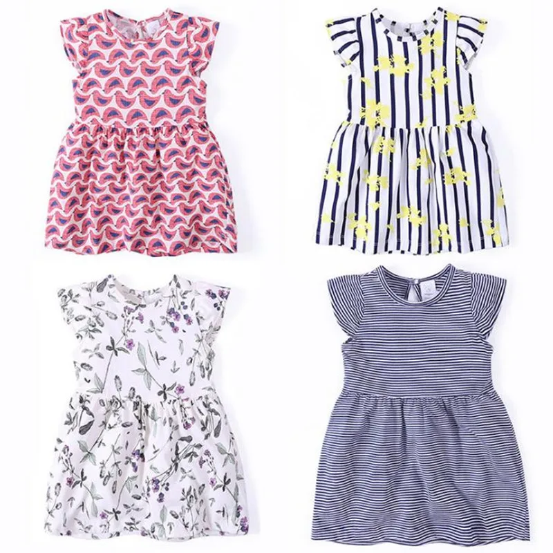 Летнее праздничное платье Одежда для новорожденных платья из хлопка маленьких