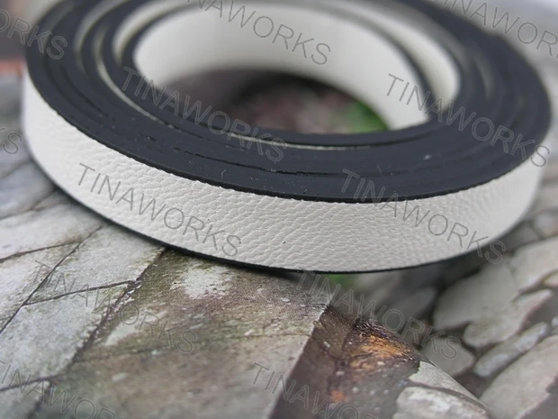 

FREE SHIPPING 3Pcs x 1Meter White Color Flat Leather Cord 10.0x2.0mm