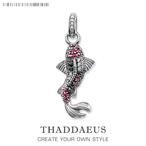 Кулон Red Koi Fish, новинка 2019, модные ювелирные изделия, европейские бижутерия, аксессуары из стерлингового серебра 925 пробы, подарок для женщины