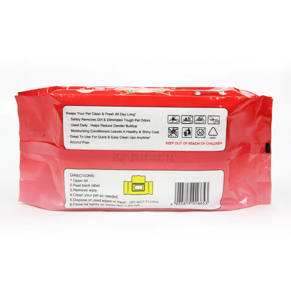 Горячая Мягкая уход влажные Салфетки дезодорирующие салфетки для собак и кошек