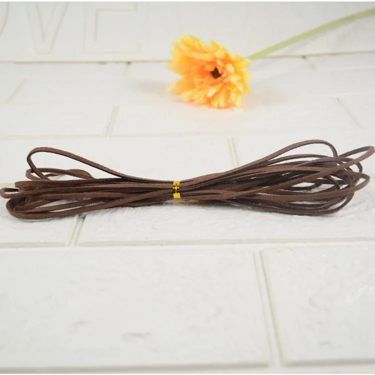 as pic 5Yards Faux Suede Leather Cord Thread for beading making Leather Luggage Tag - Цвет: as pic