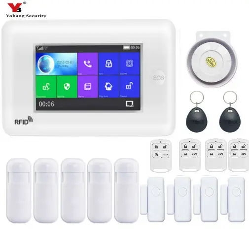Охранная сигнализация Yobang 4 3 дюйма Wi Fi приложение GSM|Комплекты для сигнализации| |