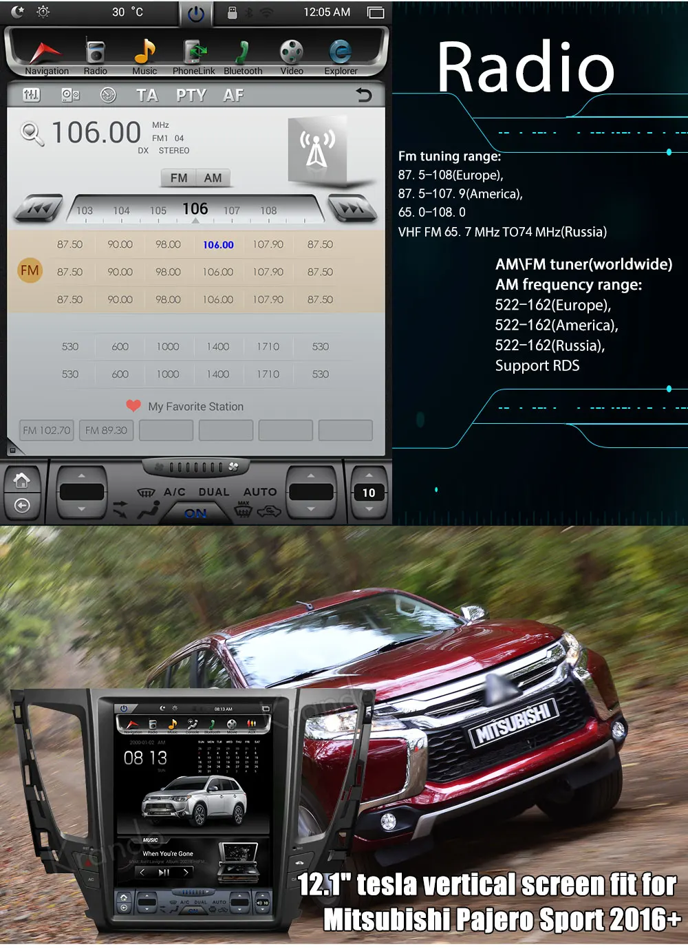 Krando Android 8,1 12," tesla стиль вертикальный экран автомобиля радио для Mitsubishi pajero+ gps навигация Мультимедиа Плеер