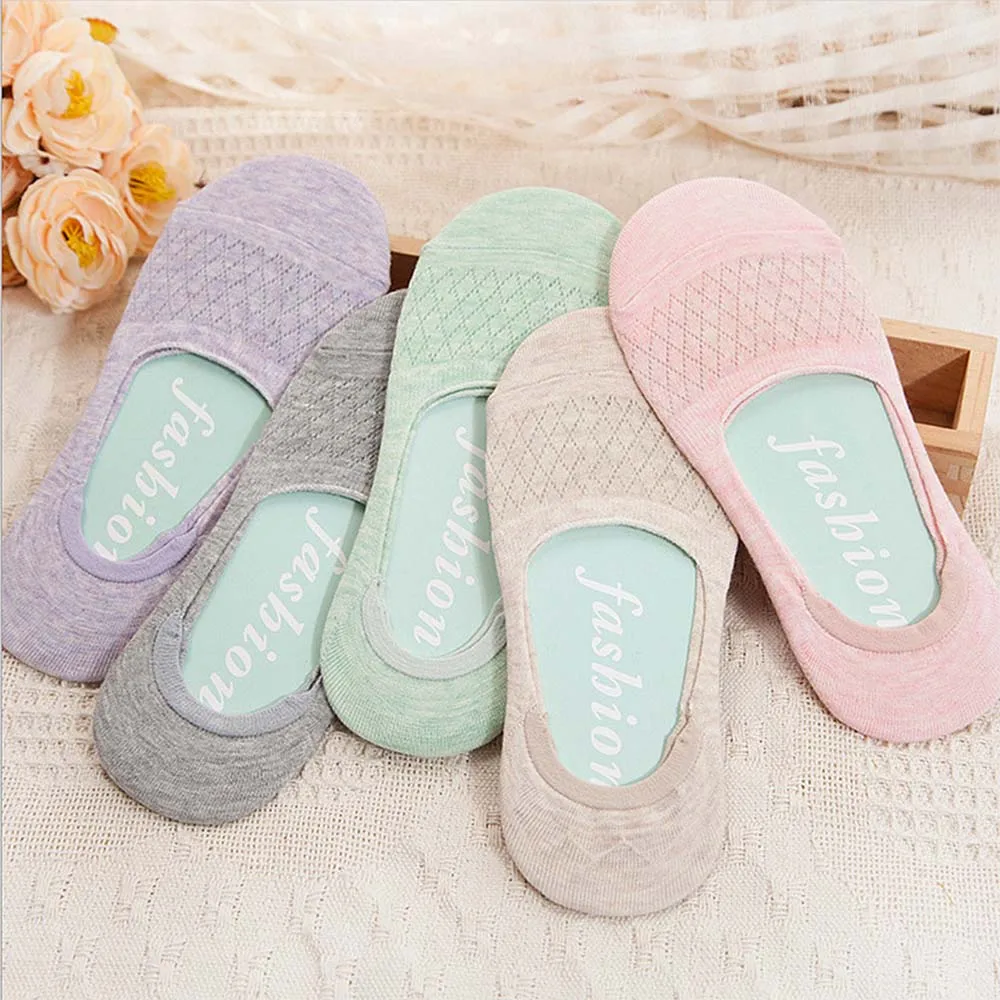 Fashion Women Cotton Antiskid Invisible Liner Socks Elastic Comfy Female Summer Spring Ankle Boat Low Cut Short | Женская одежда
