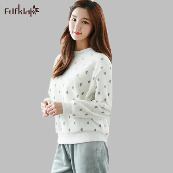 Женская пижама 2020 новая фланелевая Толстая теплая зимняя с длинным рукавом и