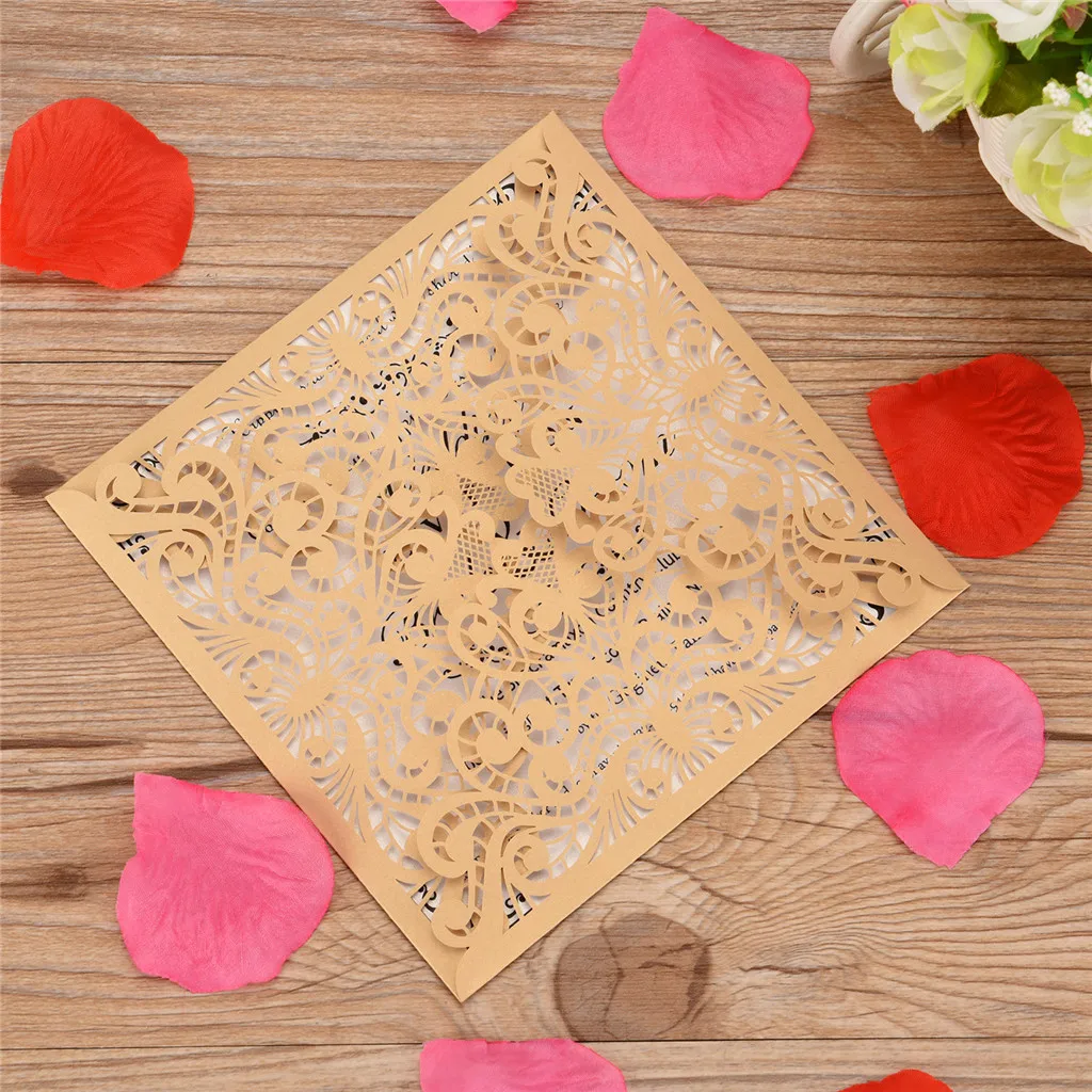 Европейские ажурные свадебные приглашения открытки на день рождения креативные